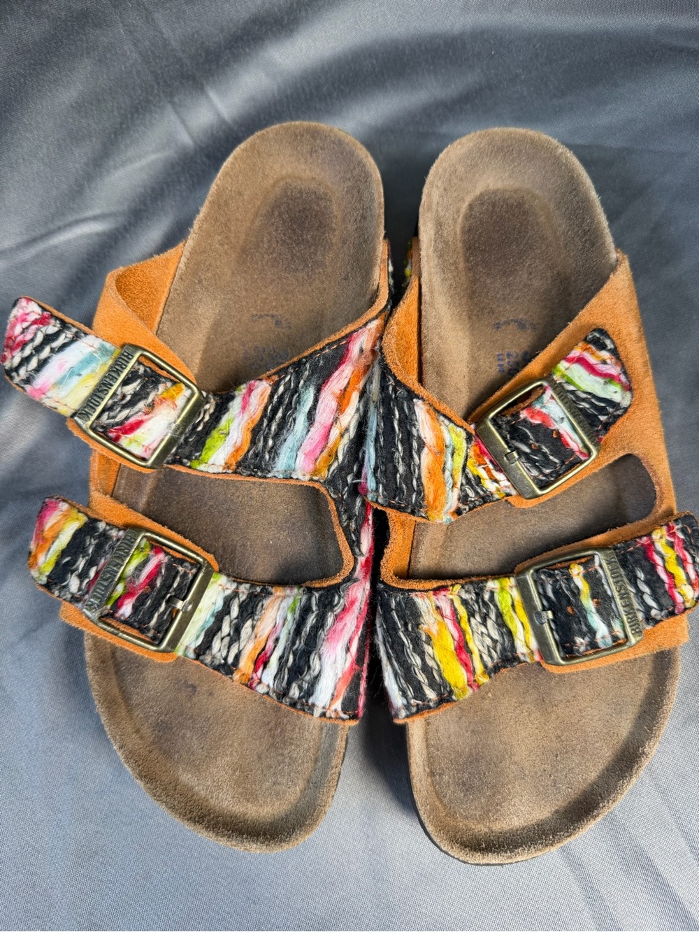 Birkenstock Multicolor Striped Double Strap Sandals